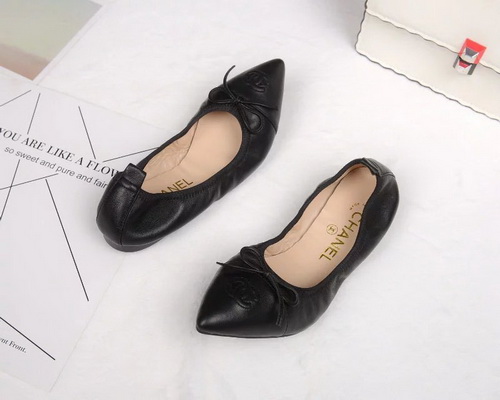 CHANEL Shallow mouth flat shoes Women--051